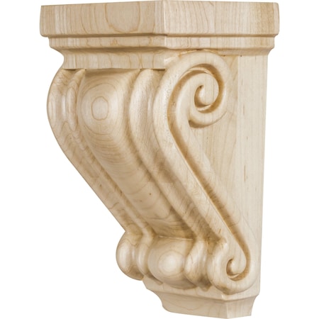 Hardware Resources 3-3/4" Wx3-1/2"Dx6-1/2"H White Birch Scrolled Corbel CORC-6-WB